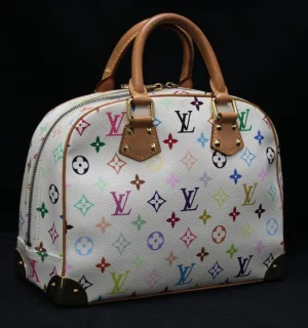 Louis Vuitton White Handbag Trouville Multicolor White